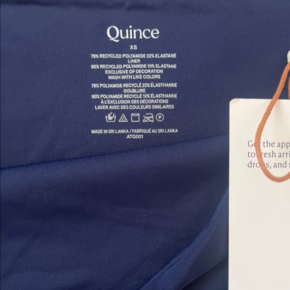 Quince Navy Blue Bikini Set NWT XS Minimalist High Waisted 2 Piece Swim - Picture 9 of 11